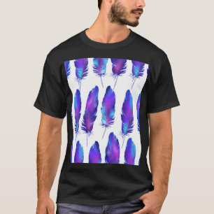 Feathers with space texture, magical pattern. T-Shirt