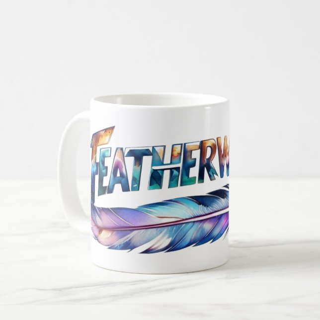 Featherweight Feather Art | MMA Boxing Fitness Gym Coffee Mug (Front Left)