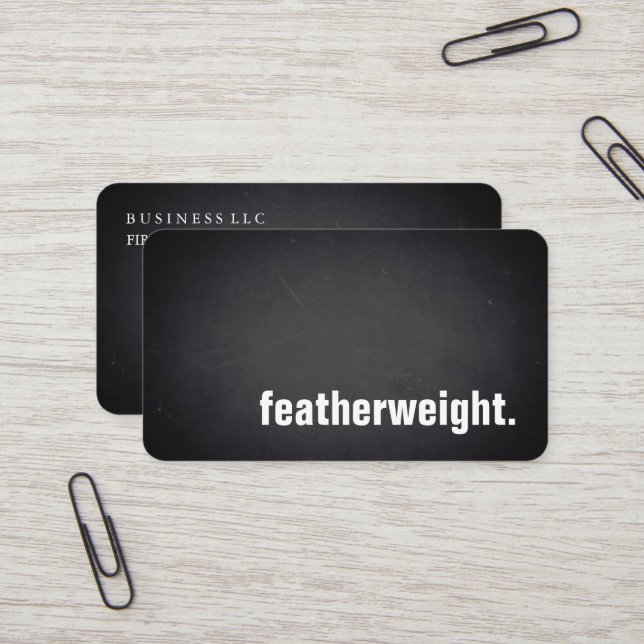featherweight. Modern Blackboard Professional Business Card (Front/Back In Situ)