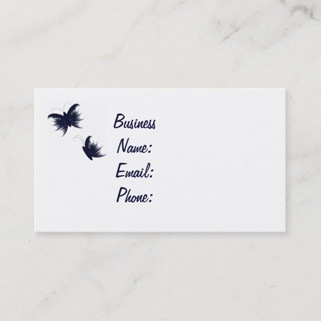 feathery butterflies business card (Front)