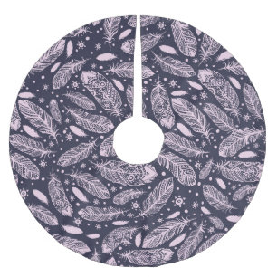 Feathery Fantasy: Romantic Pattern Creation Brushed Polyester Tree Skirt