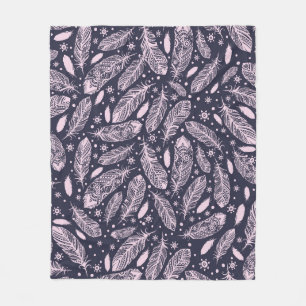 Feathery Fantasy: Romantic Pattern Creation Fleece Blanket