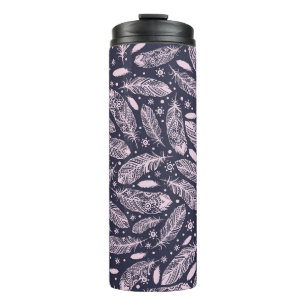 Feathery Fantasy: Romantic Pattern Creation Thermal Tumbler