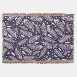 Feathery Fantasy: Romantic Pattern Creation Throw Blanket