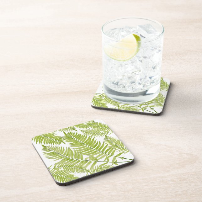 Feathery Fern on a Coaster Set (Right Side)