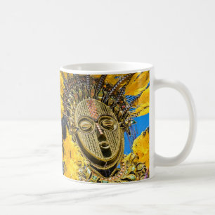 feathery mask coffee mug