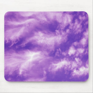 Feathery Purple Clouds Mouse Pad