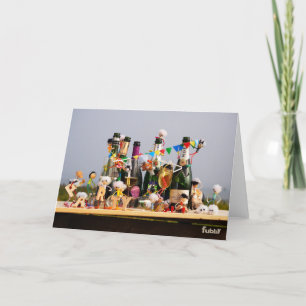 Featuring fubby's holding a party. thank you card