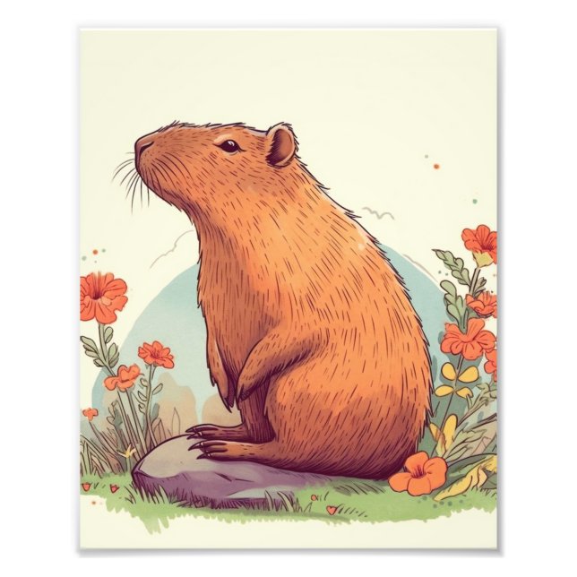 Featuring Playful Capybara Delight Photo Print (Front)