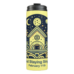 Feb 11th Satisfied Staying Single Day Thermal Tumbler