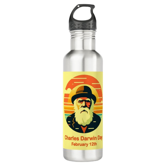 Feb 12th Charles Darwin Day 710 Ml Water Bottle (Front)