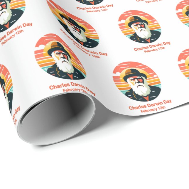 Feb 12th Charles Darwin Day Wrapping Paper (Roll Corner)