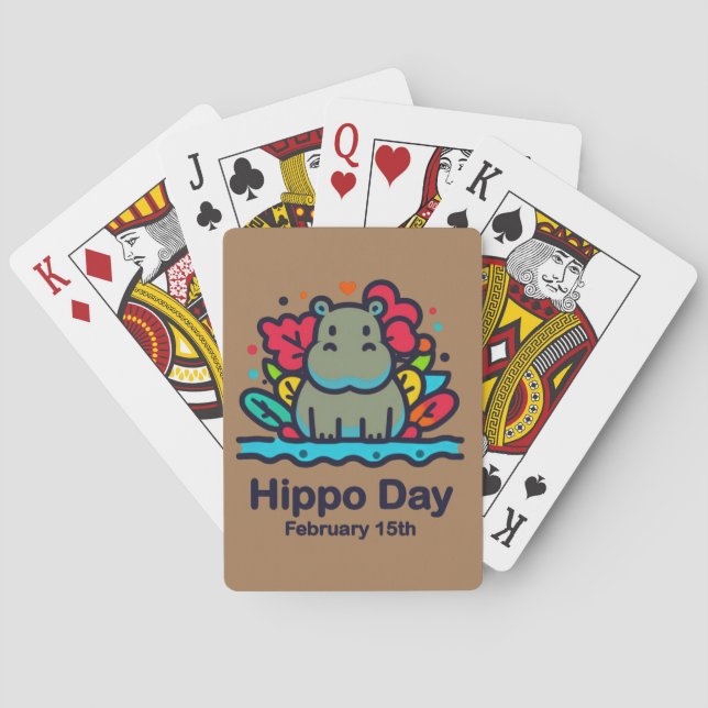 Feb 15th - Hippo Day Playing Cards (Back)