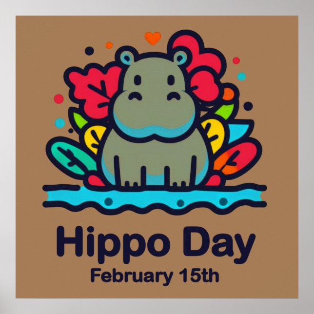 Feb 15th Hippo Day Poster (Front)