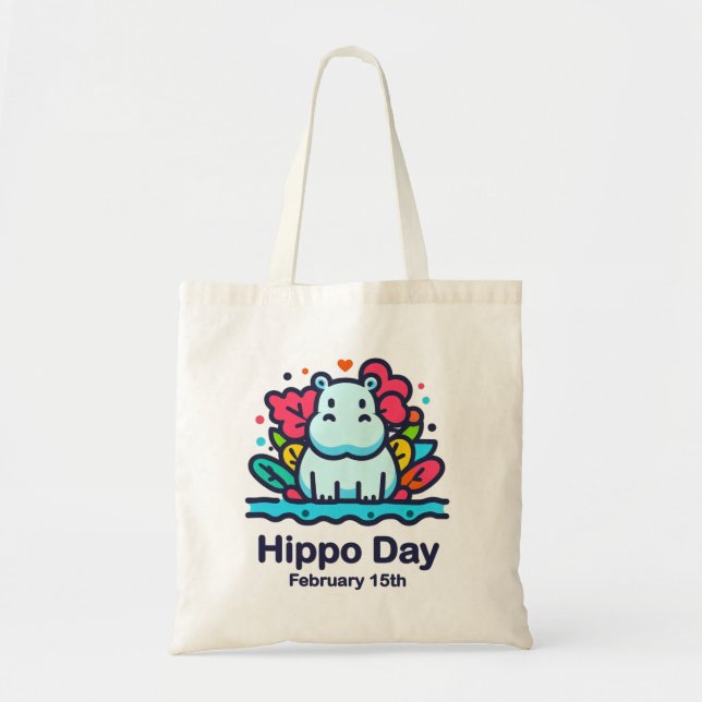 Feb 15th Hippo Day Tote Bag (Front)