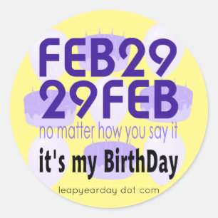 FEB 29 FEB CLASSIC ROUND STICKER