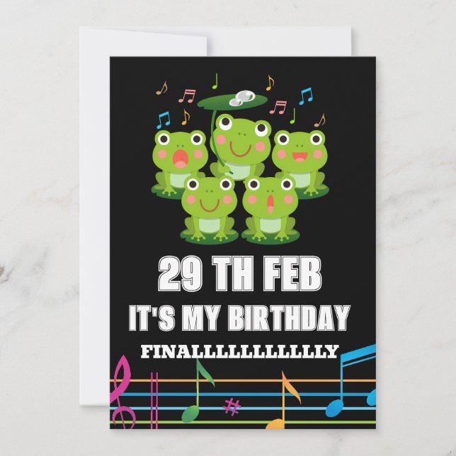 Feb 29th Leap Day ,it's my birthday leap year born Invitation (Front)