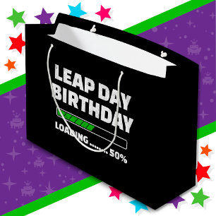 Feb 29th Leap Year Birthday 50% Loading Leap Day Large Gift Bag