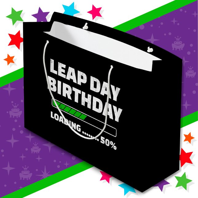 Feb 29th Leap Year Birthday 50% Loading Leap Day Large Gift Bag (Creator Uploaded)