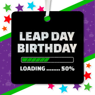 Feb 29th Leap Year Birthday 50% Loading Leap Day Metal Tree Decoration