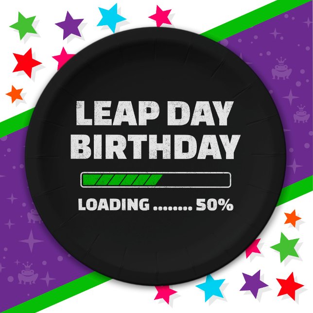 Feb 29th Leap Year Birthday 50% Loading Leap Day Paper Plate (Creator Uploaded)