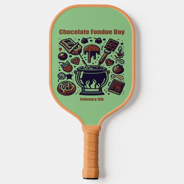 Feb 5th - Chocolate Fondue Day Pickleball Paddle (Back)