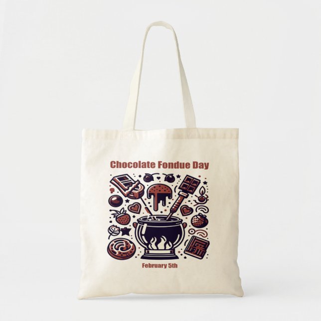 Feb 5th - Chocolate Fondue Day Tote Bag (Front)