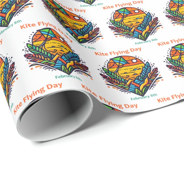 Feb 8th - Kite Flying Day Wrapping Paper (Roll Corner)