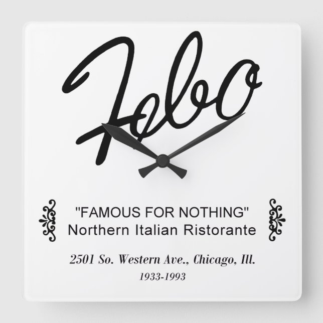 Febo, Northern Italian Ristorante, Chicago, IL  Square Wall Clock (Front)