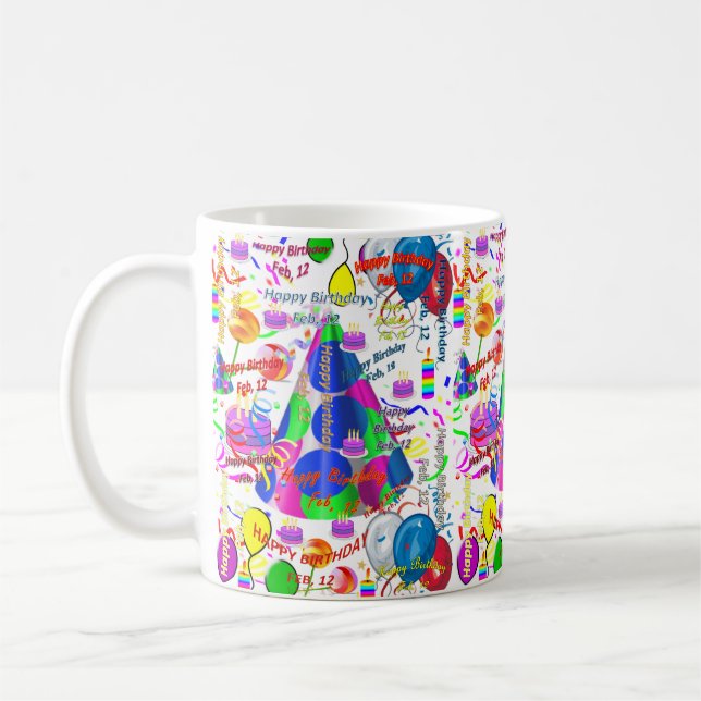 February, 12 Birthday Mug (Left)