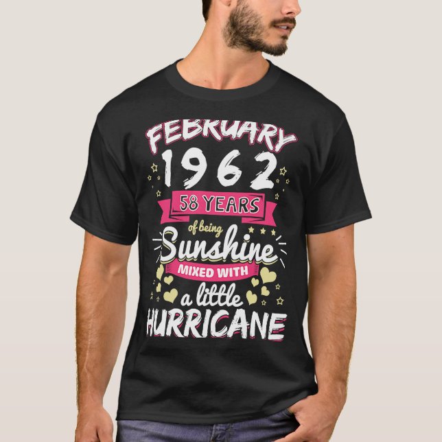 FEBRUARY 1962 Girl 58 Years Being Sunshine Mixed H T-Shirt (Front)