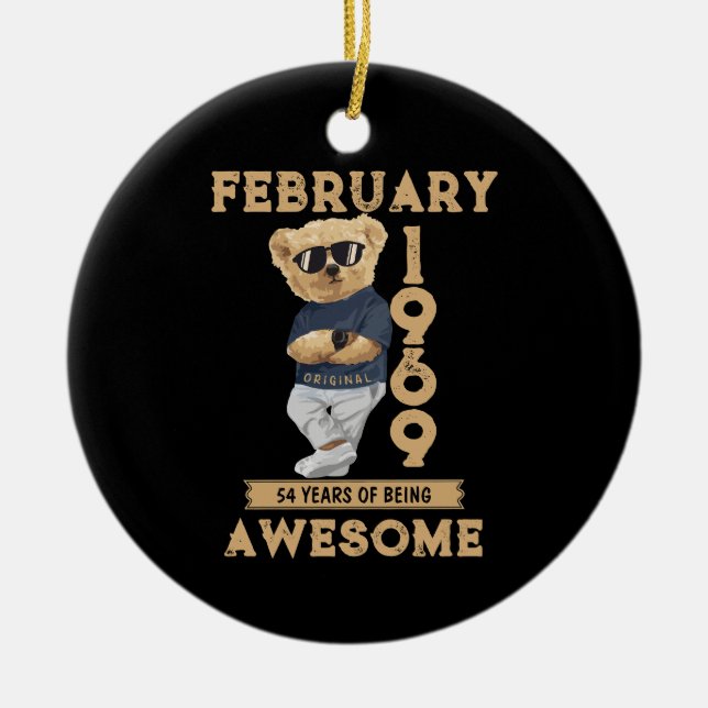 February 1969 54 Years Of Being Awesome Ceramic Ornament (Front)