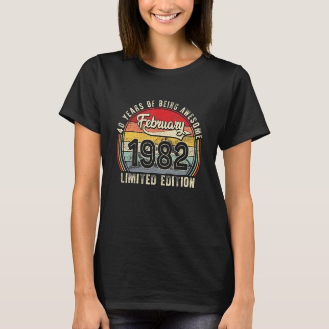 February 1982 Outfit Retro 40th Bday T-Shirt (Front)