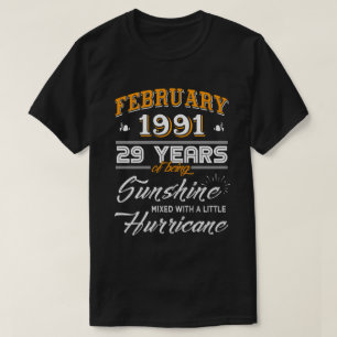 February 1991 29 Years Wedding Anniversary Gifts T-Shirt