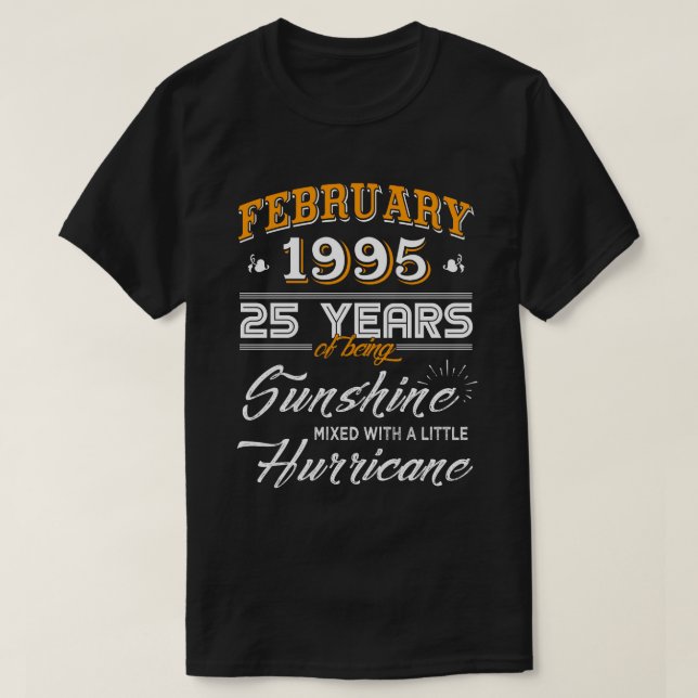 February 1995 25 Years Wedding Anniversary Gifts T-Shirt (Design Front)