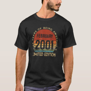 February 2001 Vintage 22 Years Old Retro 22nd Birt T-Shirt