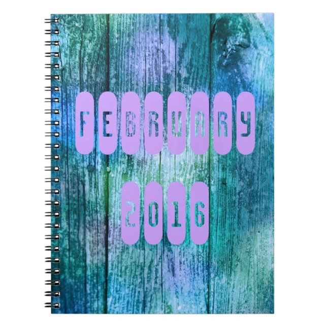 February 2016 Purple Turquoise Valentine Notebook (Front)
