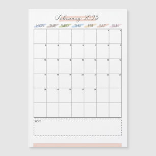 February 2025 Individual Month Magnetic Card