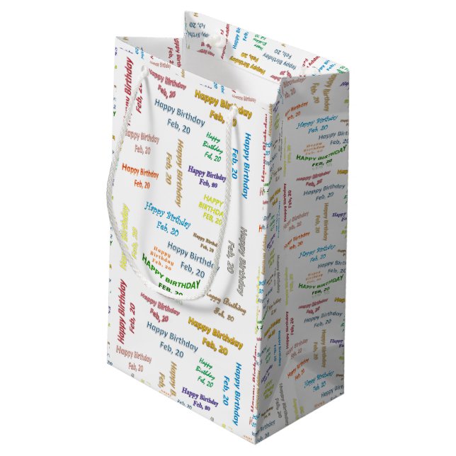 February, 20 Birthday Gift Bag (Back Angled)