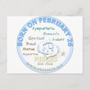 February 26th Birthday - Pisces Postcard