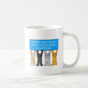 February 29th Birthday Cartoon Cats Coffee Mug