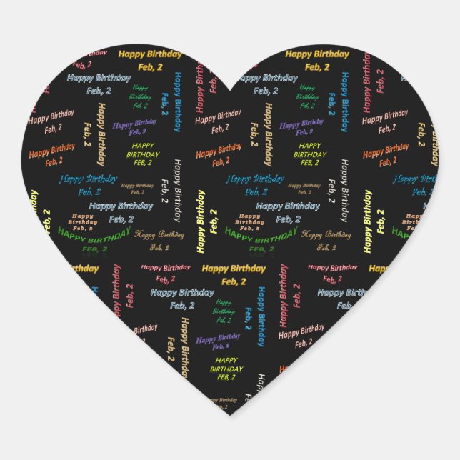 February, 2 Birthday Sticker (Front)