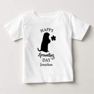 February 2   Happy Groundhog Day Personalised Name Baby T-Shirt