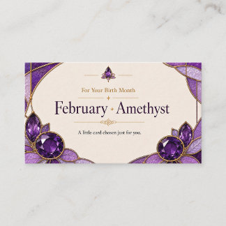 February Amethyst Birthstone Customer Connection S Business Card