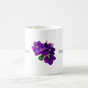 February: Amethyst Violets Personalised Mug