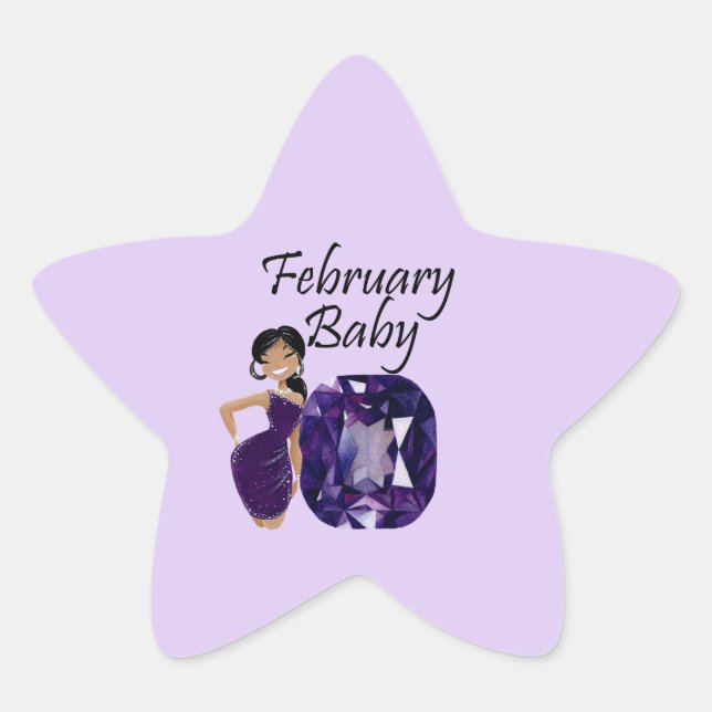 February Baby Star Sticker (Front)
