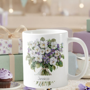 February Birth Flower Birthday Mug Violets