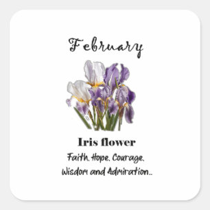 February Birth flower Iris Sticker