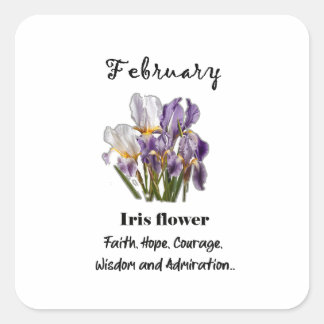 February Birth flower Iris Sticker