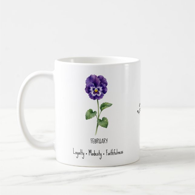 February Birth Flower Mug – Violet (Left)